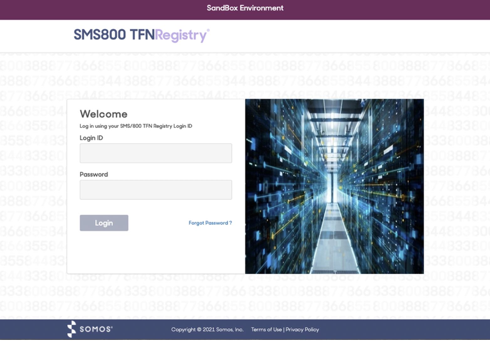 TFN Registry Sandbox Screen Shot