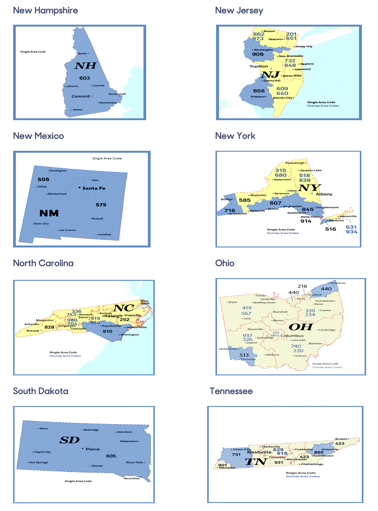 all of the states affected by this dialing change.  