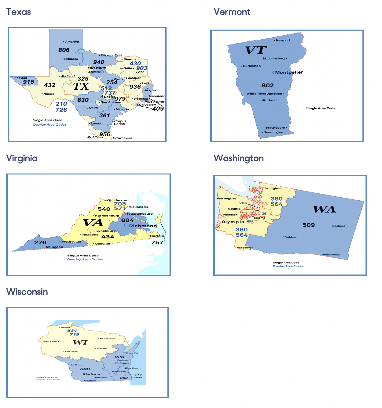 all of the states affected by this dialing change.  