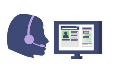 graphic of worker on phone and staring at computer